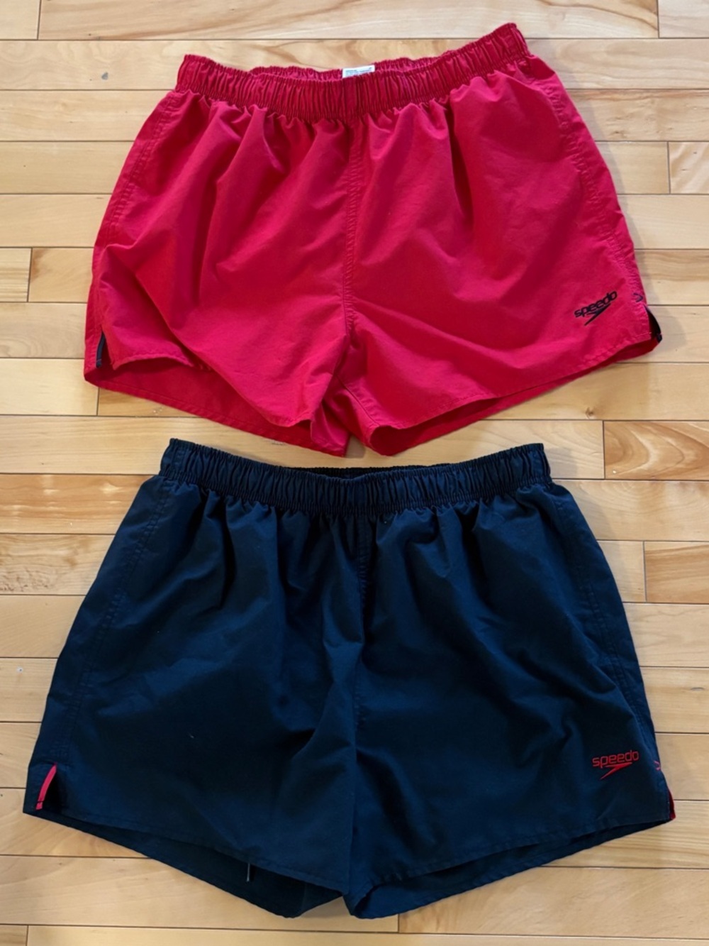 Speedo Swim Shorts lot of 2 black & red size medium